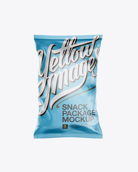 Matte Metallic Snack Bag Mockup