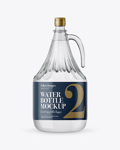 3L Clear Glass Water Bottle With Handle Mockup