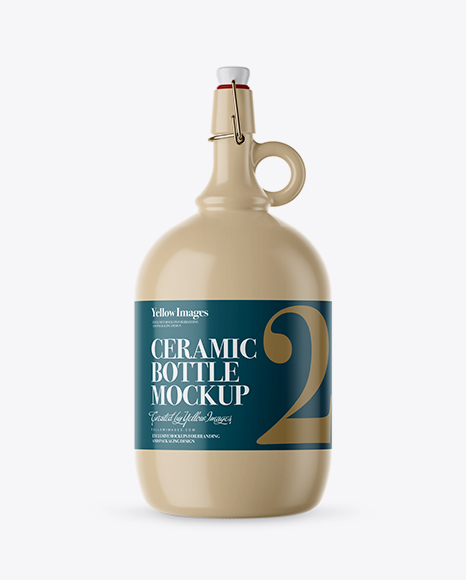 3L Ceramic Bottle With Handle & Clamp Lid  Mockup