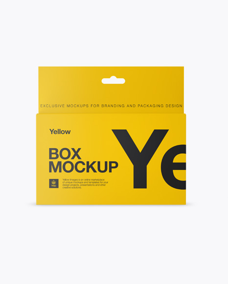 Matte Paper Box with Hang Tab Mockup - Front View