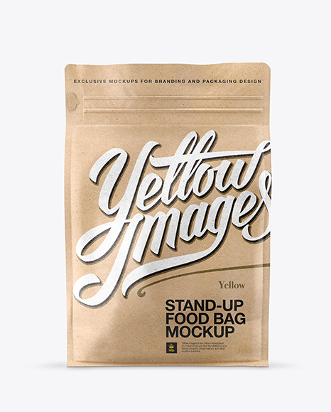 Kraft Stand-up Bag Mockup - Front View