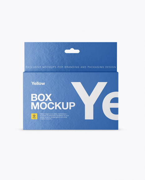 Textured Paper Box with Hang Tab Mockup - Front View