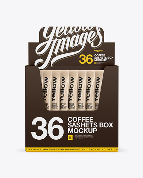 36x Sachets Open Box Mockup - Front View
