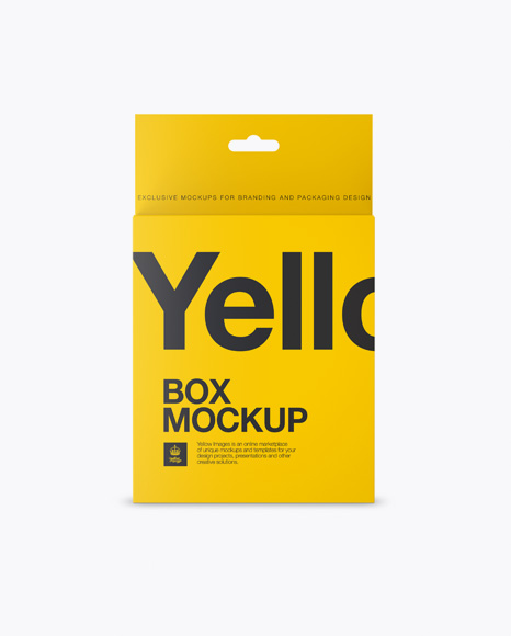 Matte Paper Box with Hang Tab Mockup - Front View