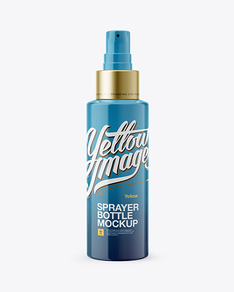 Plastic Spray Bottle Mockup - Front View