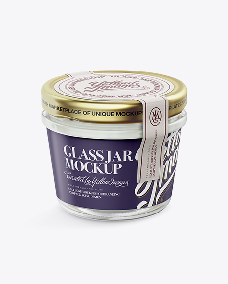 Glass Jar with Tartar Sauce Mockup - Halfside View