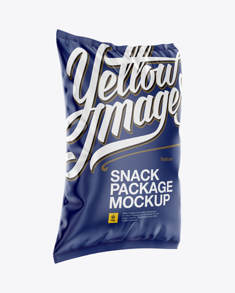Snack Package Mockup - Halfside View