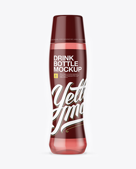 Clear Bottle With Pink Drink Mockup