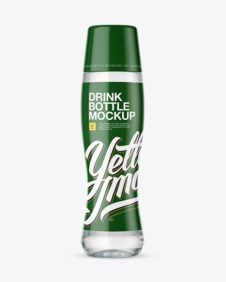 Clear Bottle With Water Mockup
