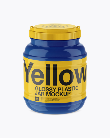 Glossy Plastic Jar Mockup (High-Angle Shot)