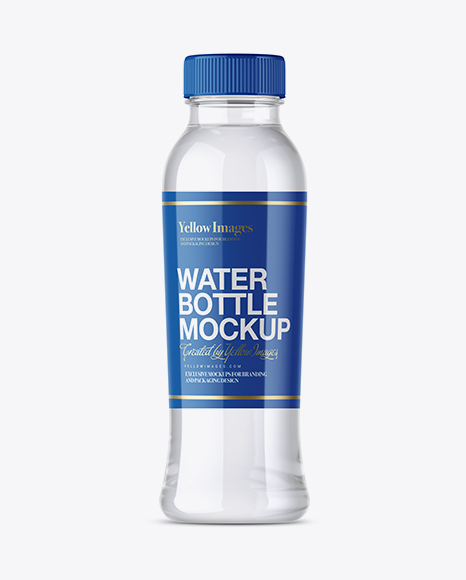 Plastic Water Bottle Mockup - Front View