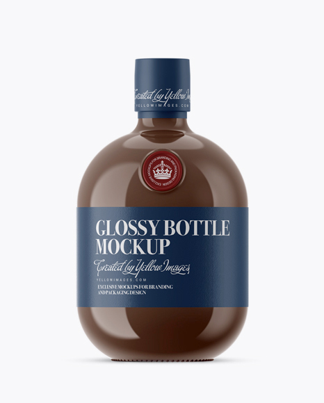 Glossy Ceramic Rum Bottle Mockup