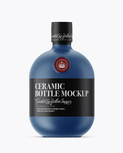 Matte Ceramic Rum Bottle Mockup