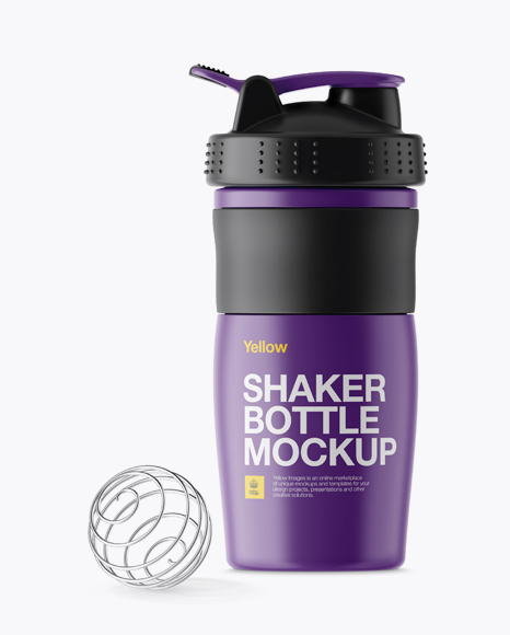 Matte Shaker Bottle With Blender Ball Mockup