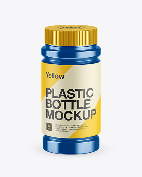 Glossy Metallic Pill Bottle Mockup (High-Angle Shot)