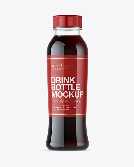 Plastic Bottle With Cola Mockup - Front View