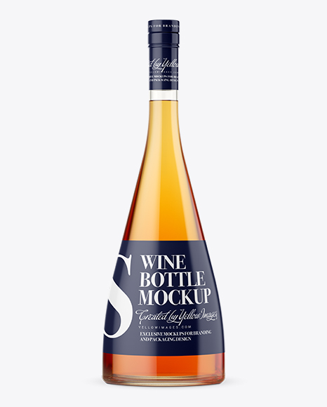 Clear Glass Bottle With Orange Wine Mockup