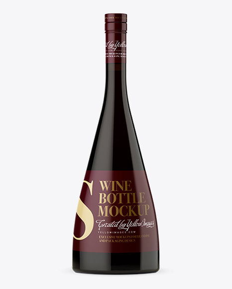 Dark Glass Wine Bottle Mockup