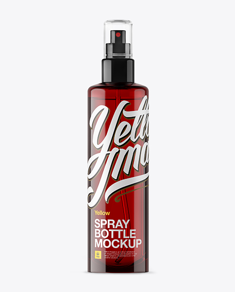 Red Spray Bottle With Transparent Cap Mockup