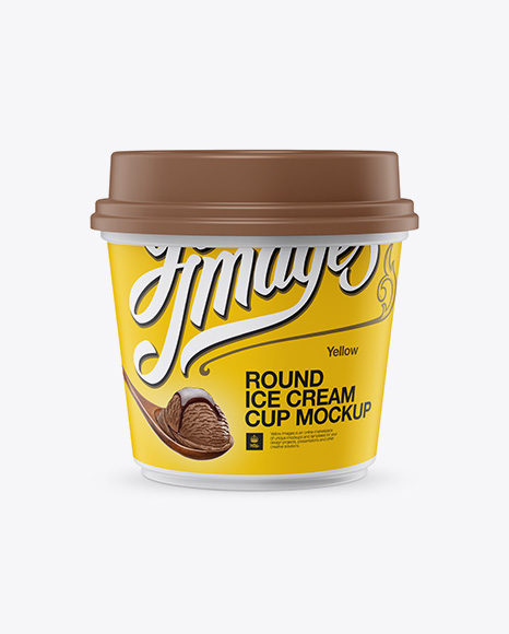 Matte Ice Cream Cup Mockup - Front View