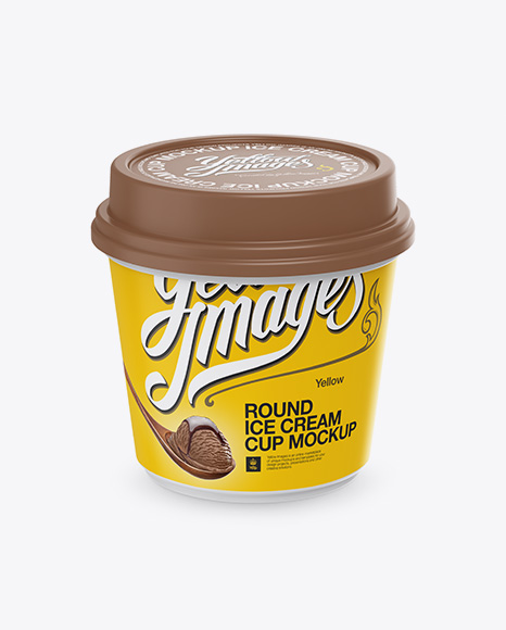 Matte Ice Cream Cup Mockup - High-Angle Shot