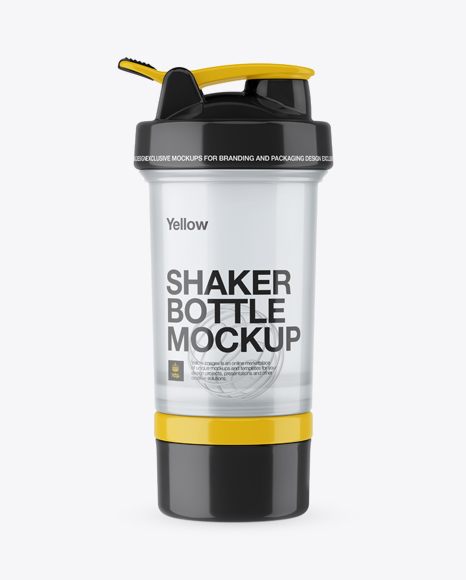 Transparent Shaker Bottle With Blender Ball Mockup