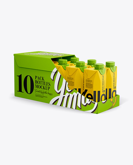 10 Drink Carton Boxes in Shelf-ready Package (Opened) - Halfside View
