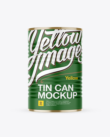 Matte Tin Can With Pull Tab Mockup - Front & Top View