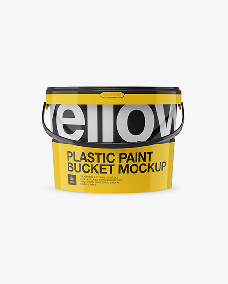 Glossy Plastic Bucket Mockup - Front View