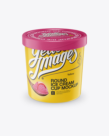 Ice Cream Carton Round Box - High-Angle Shot