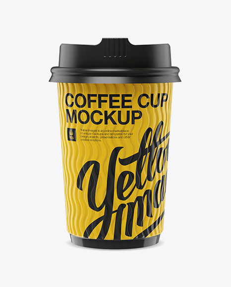 Glossy Coffee Cup Mockup - Front View