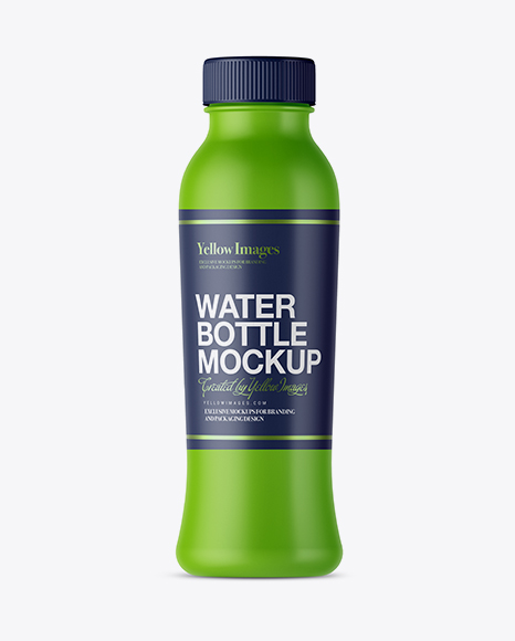 Matte Bottle With Drink Mockup - Front View