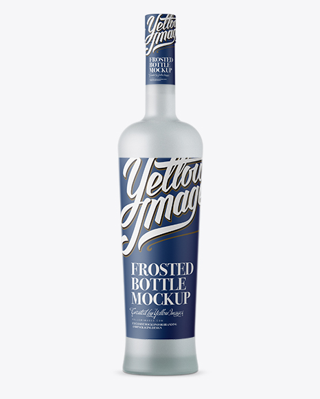 Frosted Glass Bottle With Vodka Mockup