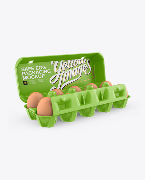 Open Matte Egg Container - Halfside View (High-Angle Shot)