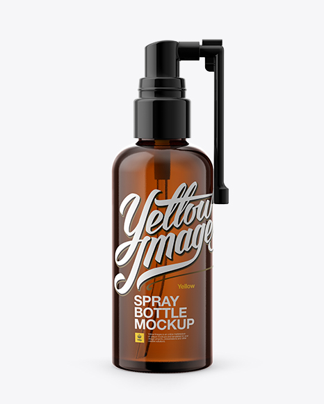 Amber Spray Bottle Mockup - Front View