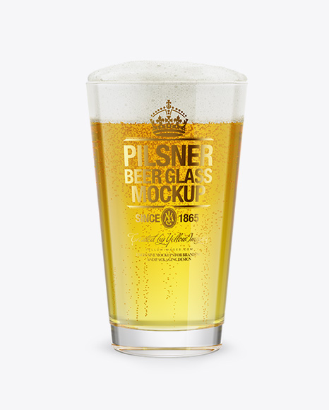 Pilsner Beer Glass Mockup