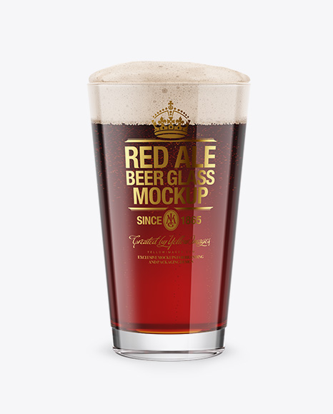 Red Ale Beer Glass Mockup