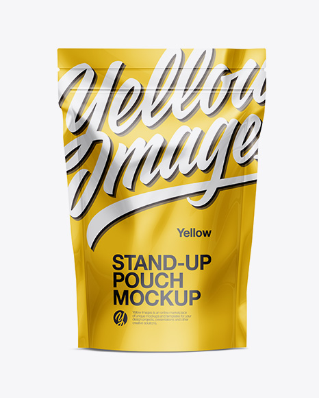 Glossy Stand Up Pouch with Zipper Mockup