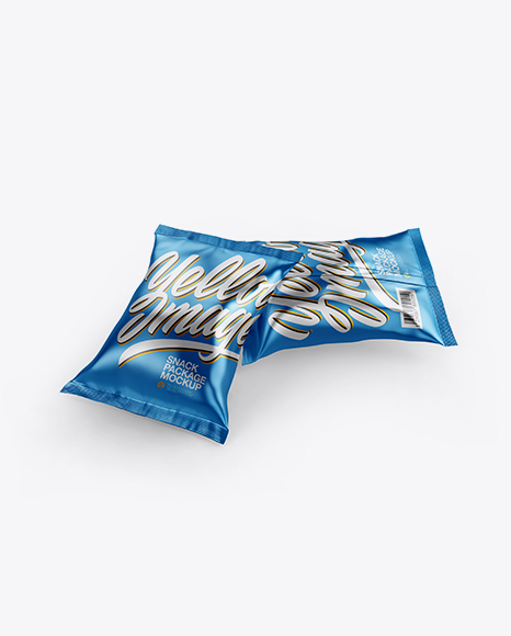 Two Metallic Snack Packages Mockup