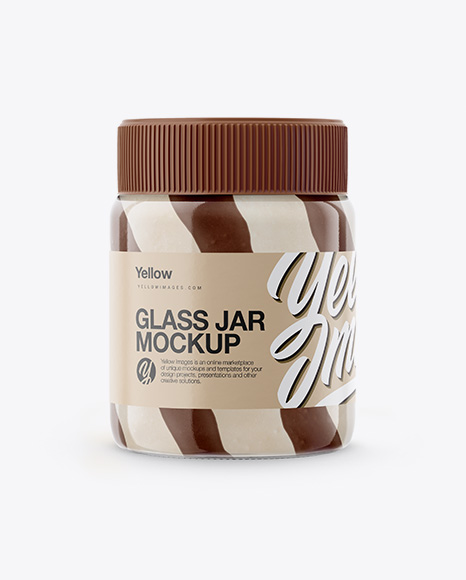 Glass Jar with Hazelnut Spread Mockup