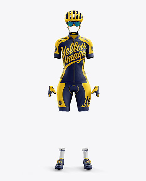 Women’s Full Cycling Kit mockup (Front View)
