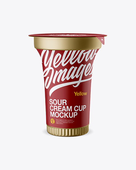 Metallic Sour Cream Cup Mockup