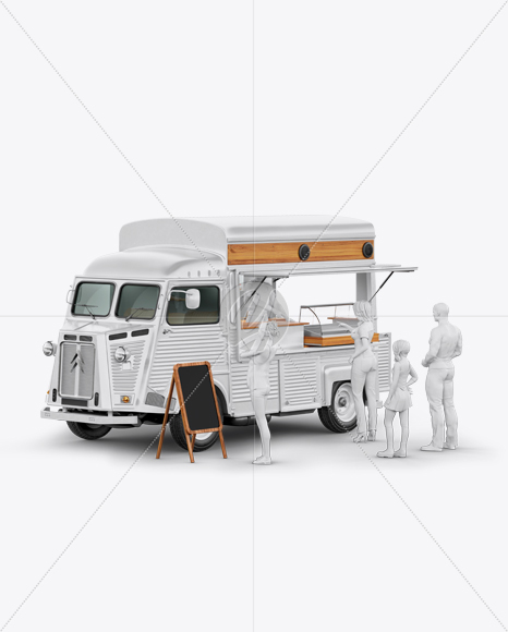 Citroen Hy Van Food Truck Mockup - Half Side View
