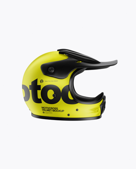 Motocross Helmet Mockup - Side View