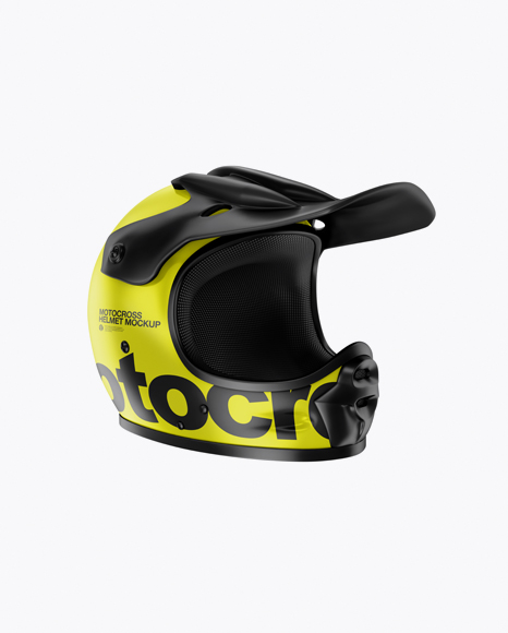 Motocross Helmet Mockup - Half Side View
