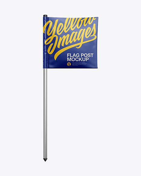 Flag Post Mockup - Front View