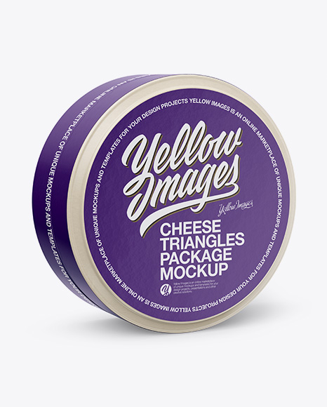 24 Cheese Triangles Package Mockup - Half Side View