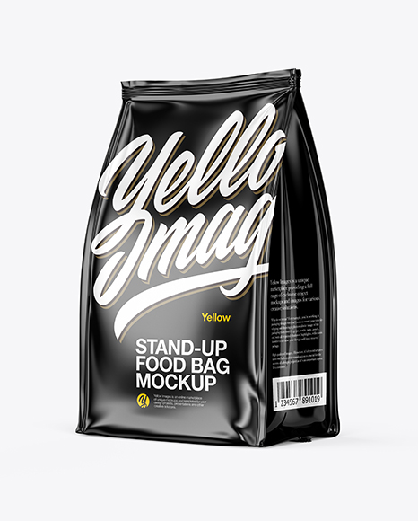 Glossy Food Bag Mockup - Half Side View