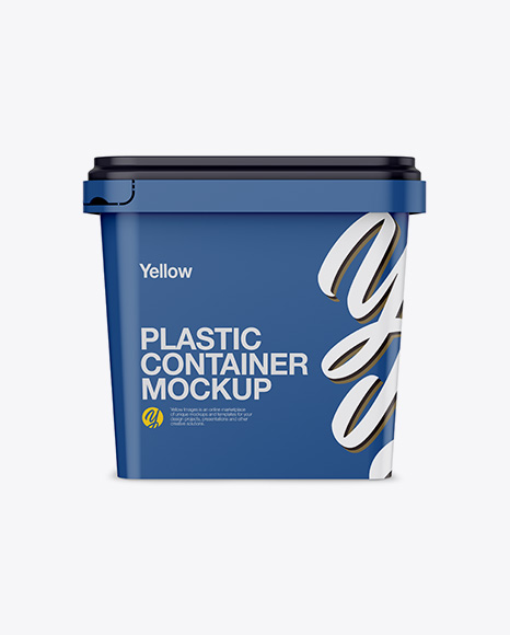Matte Plastic Container Mockup - Front View