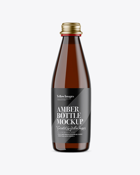 Amber Glass Water Bottle Mockup